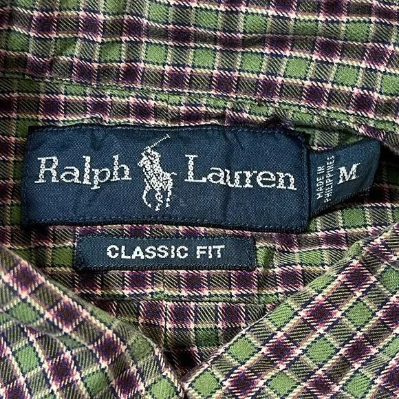 Polo Ralph Lauren Shirt Medium M Long Sleeve Classic Fit Plaid - Picture 4 of 12